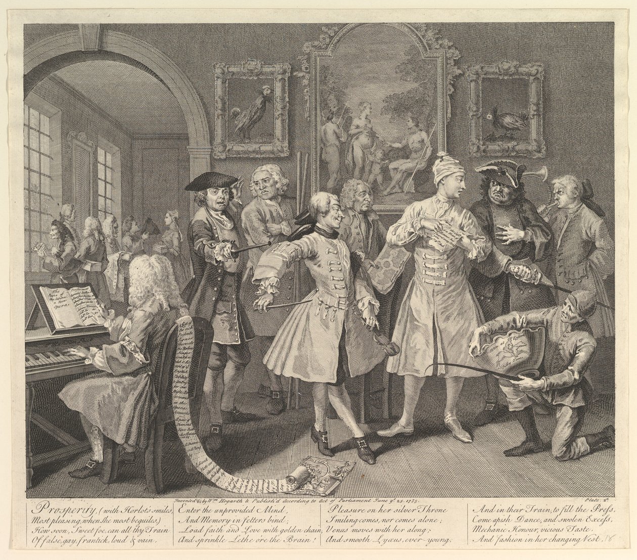 A Rakes Progress, Plaka 2, 25 Haziran 1735. by William Hogarth