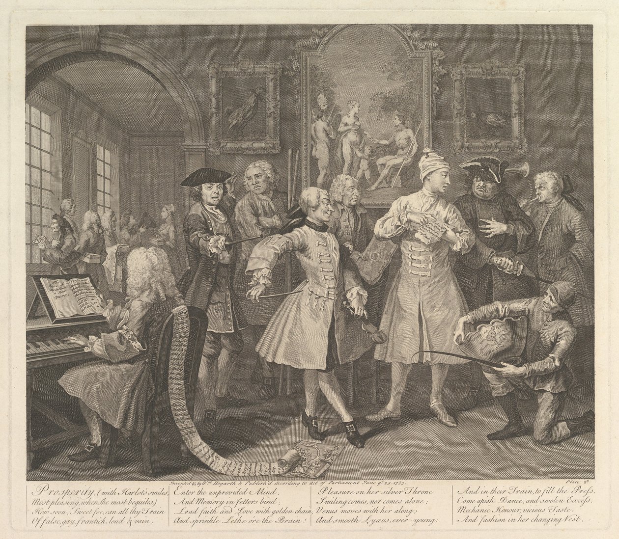 A Rakes Progress, Plaka 2, 25 Haziran 1735. by William Hogarth