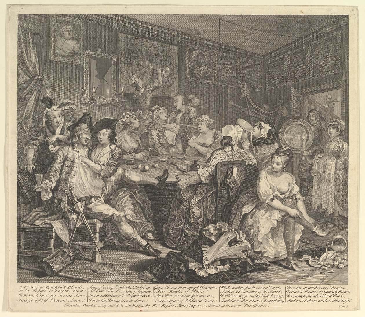 A Rakes Progress, Levha 3, 25 Haziran 1735. by William Hogarth