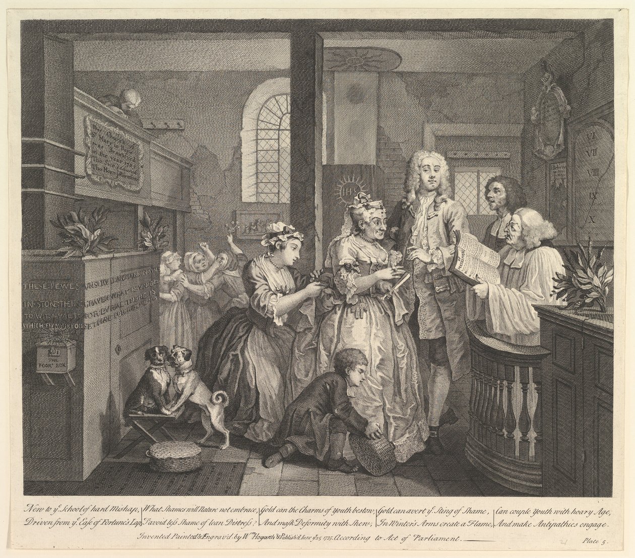 A Rakes Progress, Plaka 5, 25 Haziran 1735. by William Hogarth