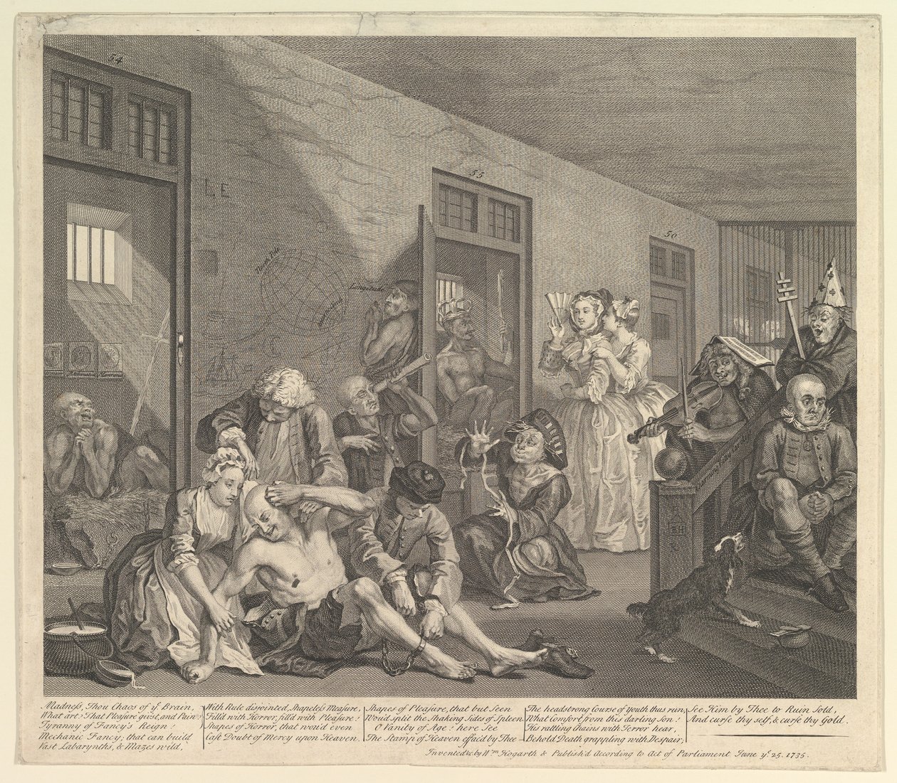 A Rakes Progress, Levha 8, 25 Haziran 1735. by William Hogarth