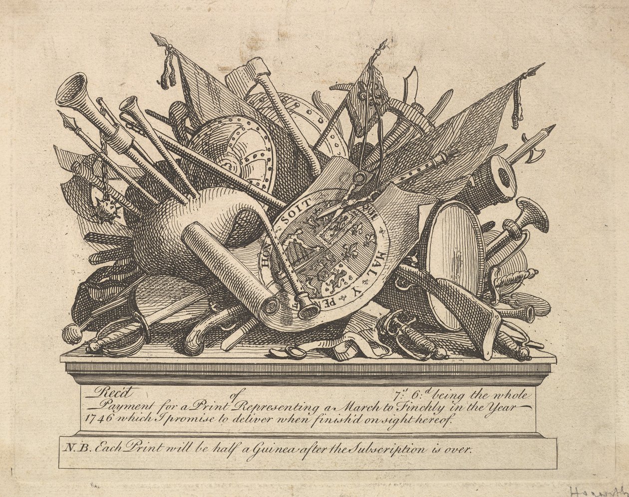 Silah, Müzik Aletleri vb., Mart 1749-50. by William Hogarth