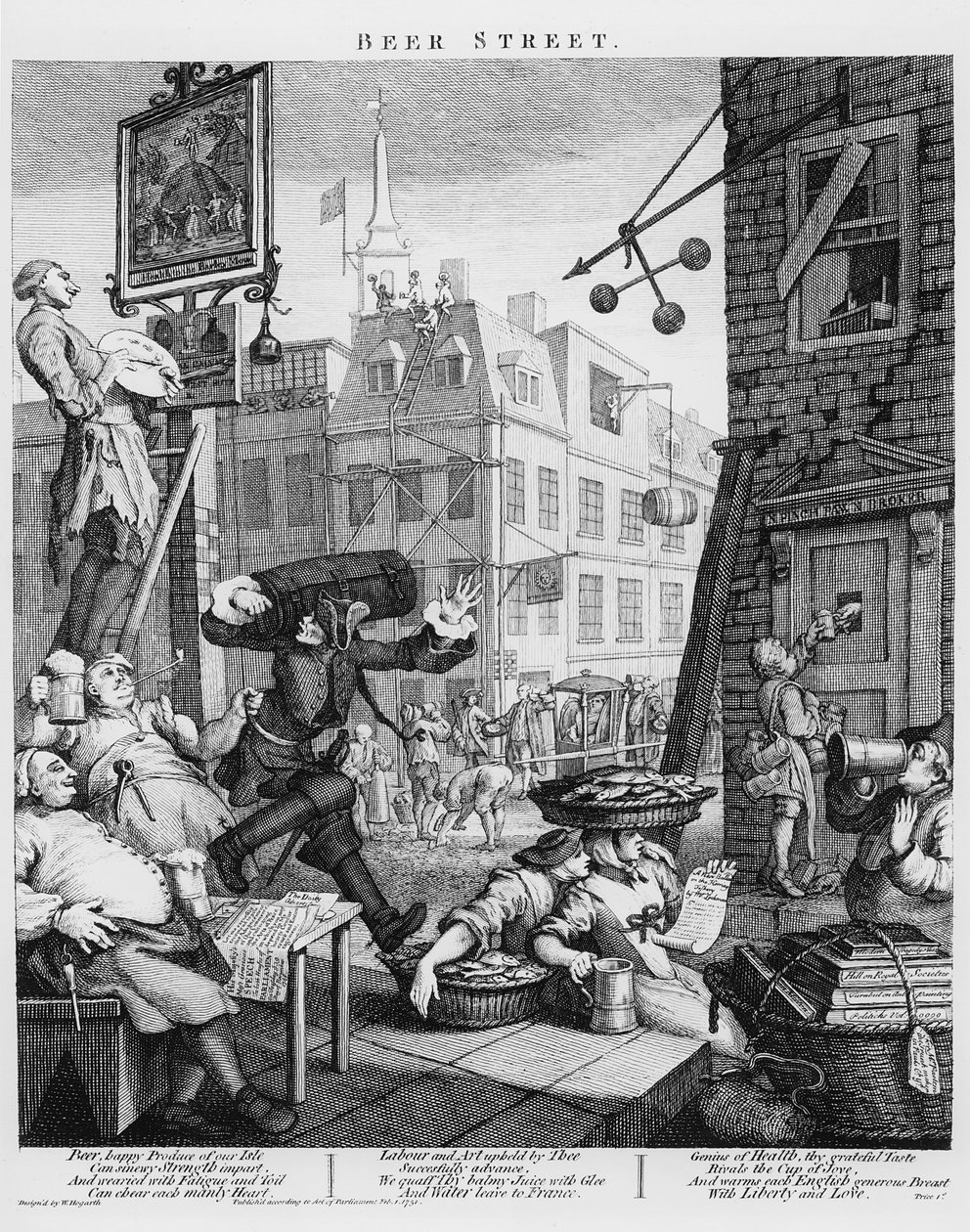 Bira Sokağı, 1751 by William Hogarth