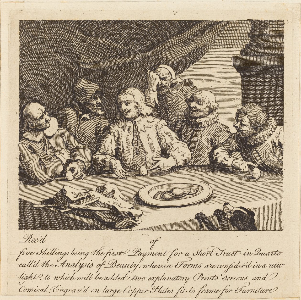 Kolomb Yumurtayı Kırıyor by William Hogarth