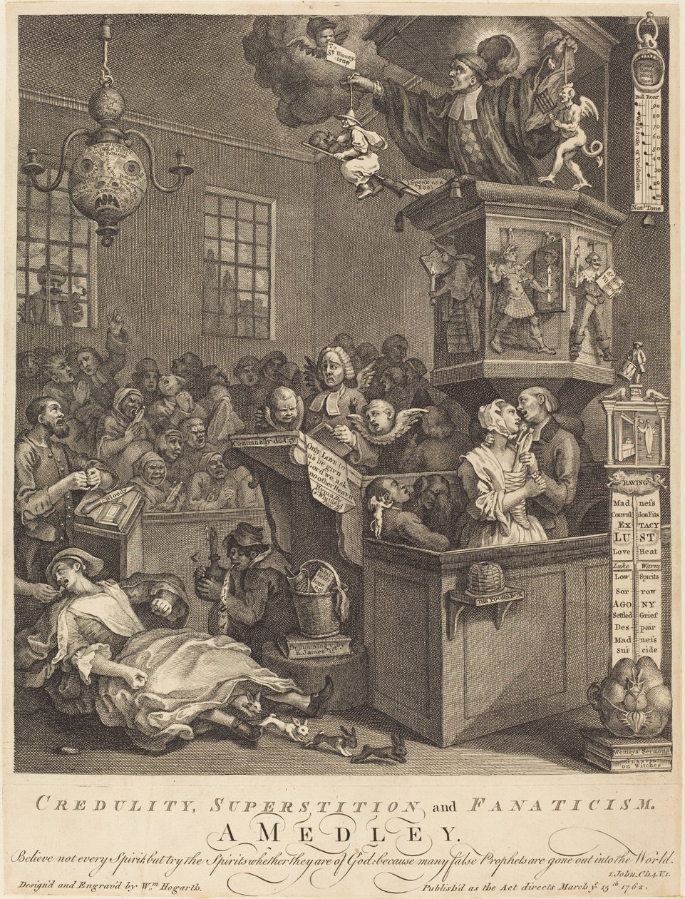 Saflık, Batıl İnanç ve Fanatizm by William Hogarth