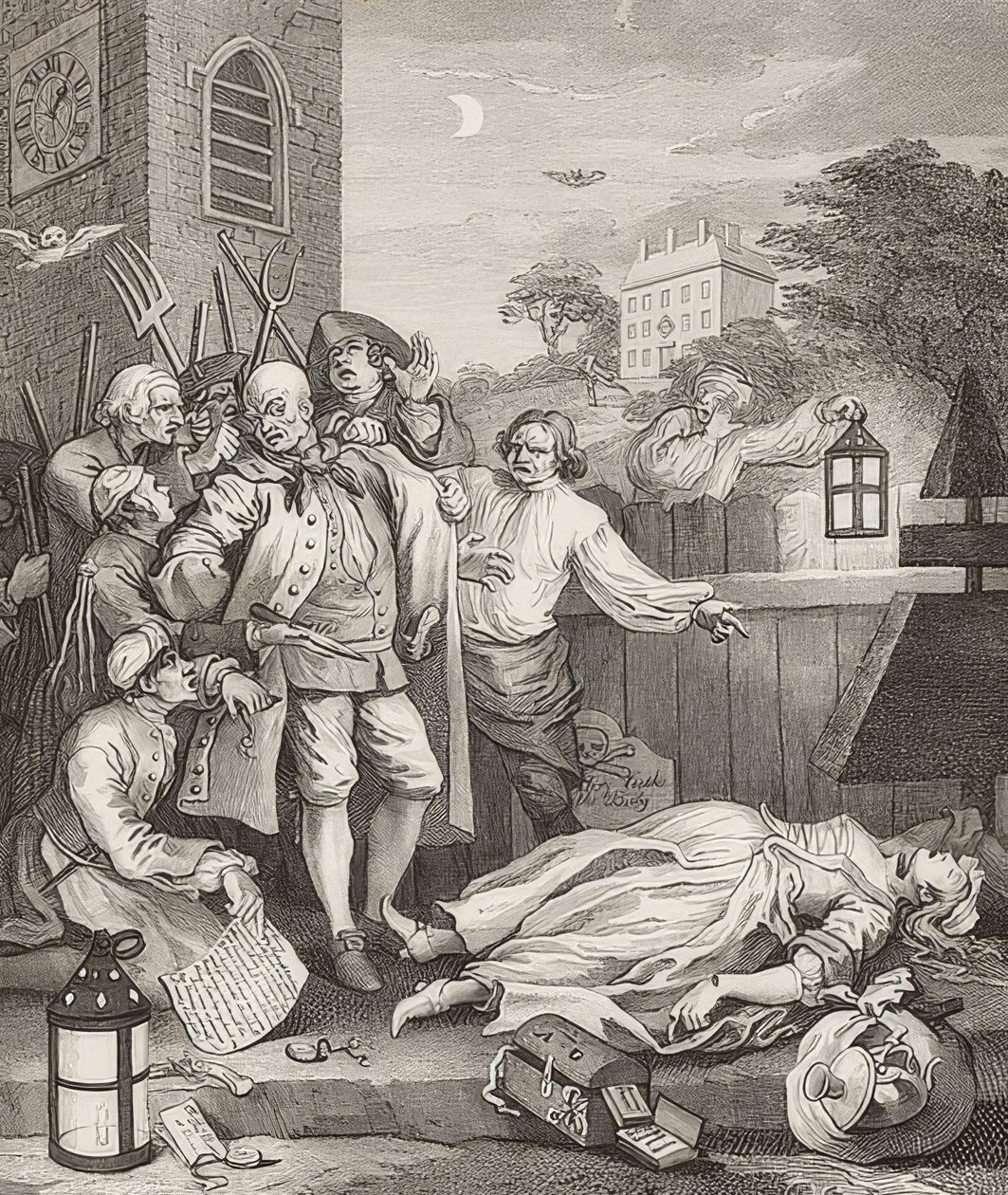 Mükemmellikte Zulüm. Gönderen: Zalimliğin Dört Aşaması / Zulümün dört aşaması. 1751 by William Hogarth