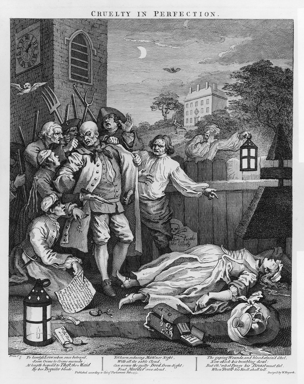 Zalimliğin Dört Aşamasından Mükemmellik İçinde Zulüm, 1751 by William Hogarth