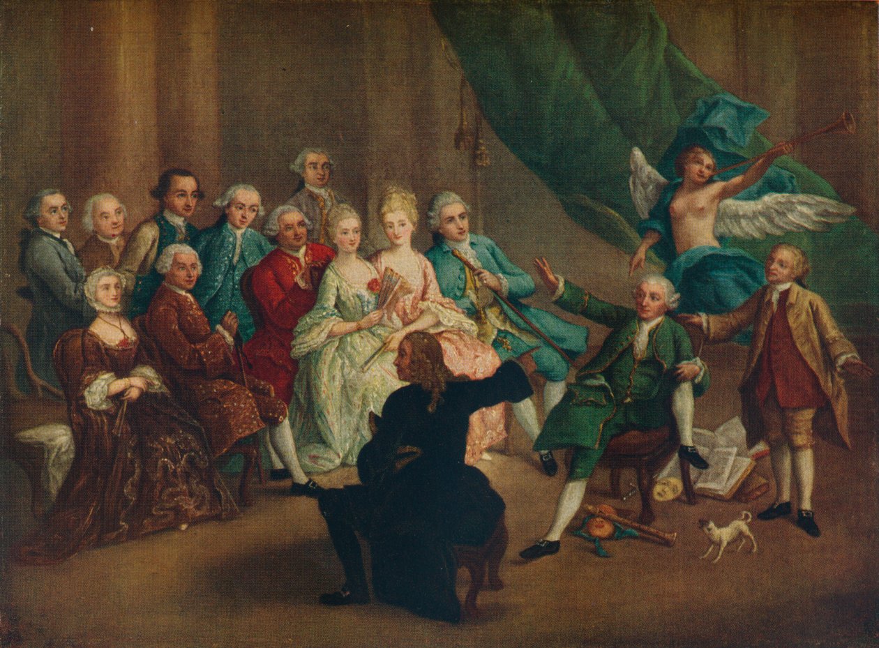 Yeşil Odada David Garrick, 18. yüzyıl by William Hogarth