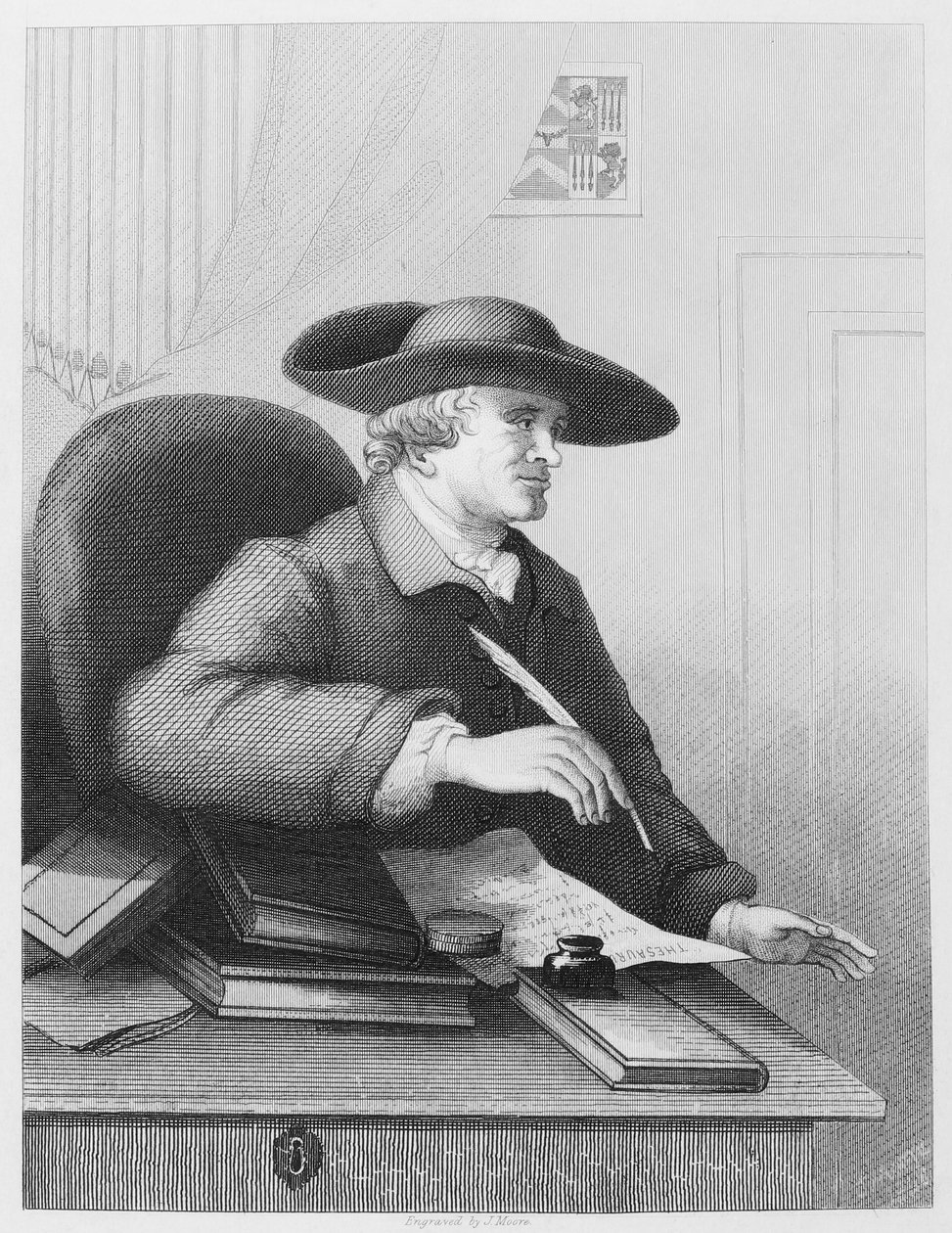Dr Thomas Morell, bilgin ve matbaacı O, bir libretto yazarı olarak bilinir ve William Hogarth