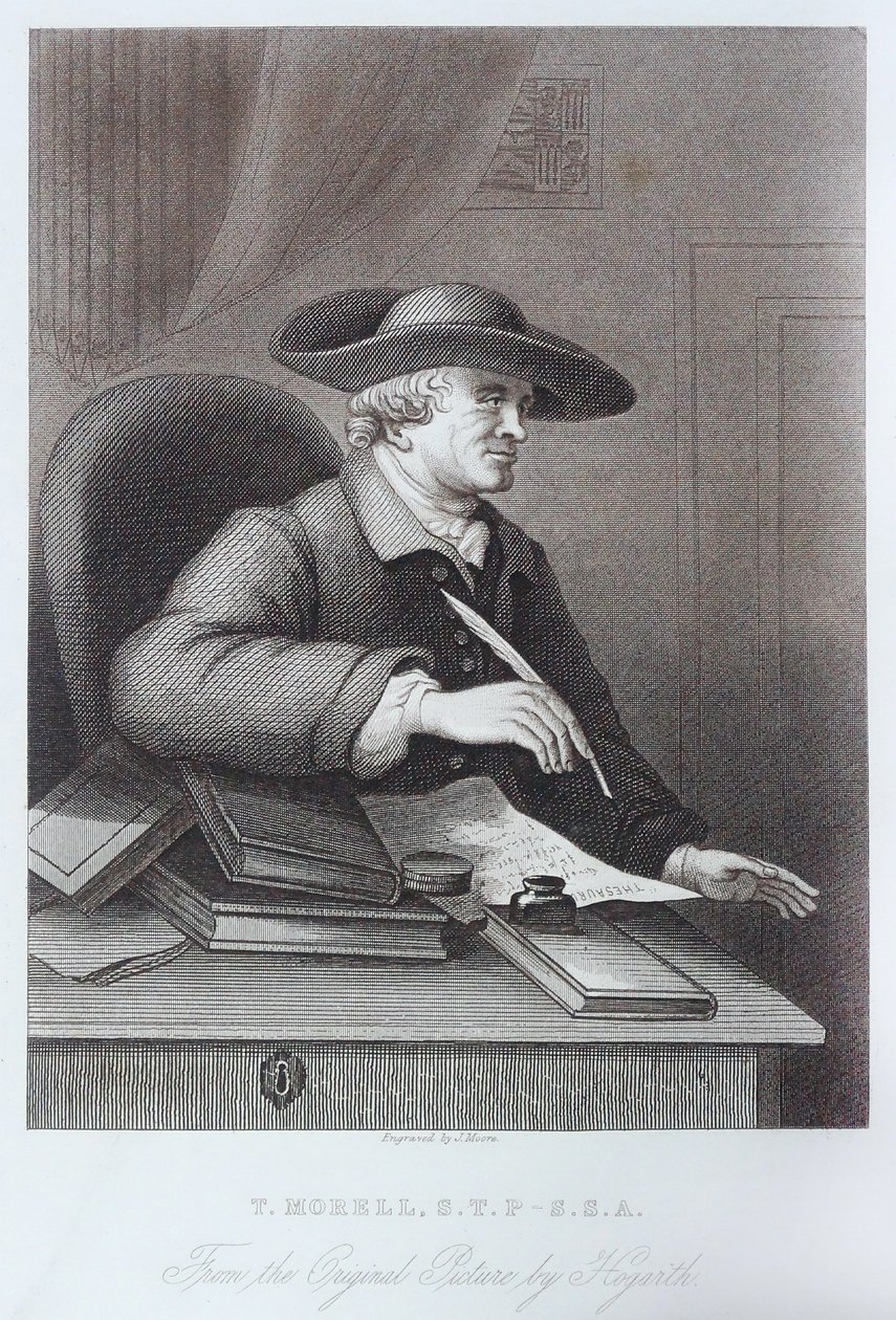 T. Morell'in William Hogarth tarafından gravürü by William Hogarth