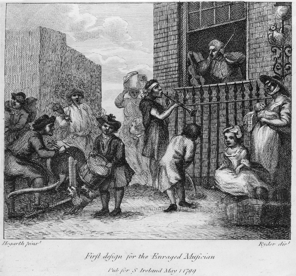 Öfkeli Müzisyen İçin İlk Tasarım, 1799 by William Hogarth
