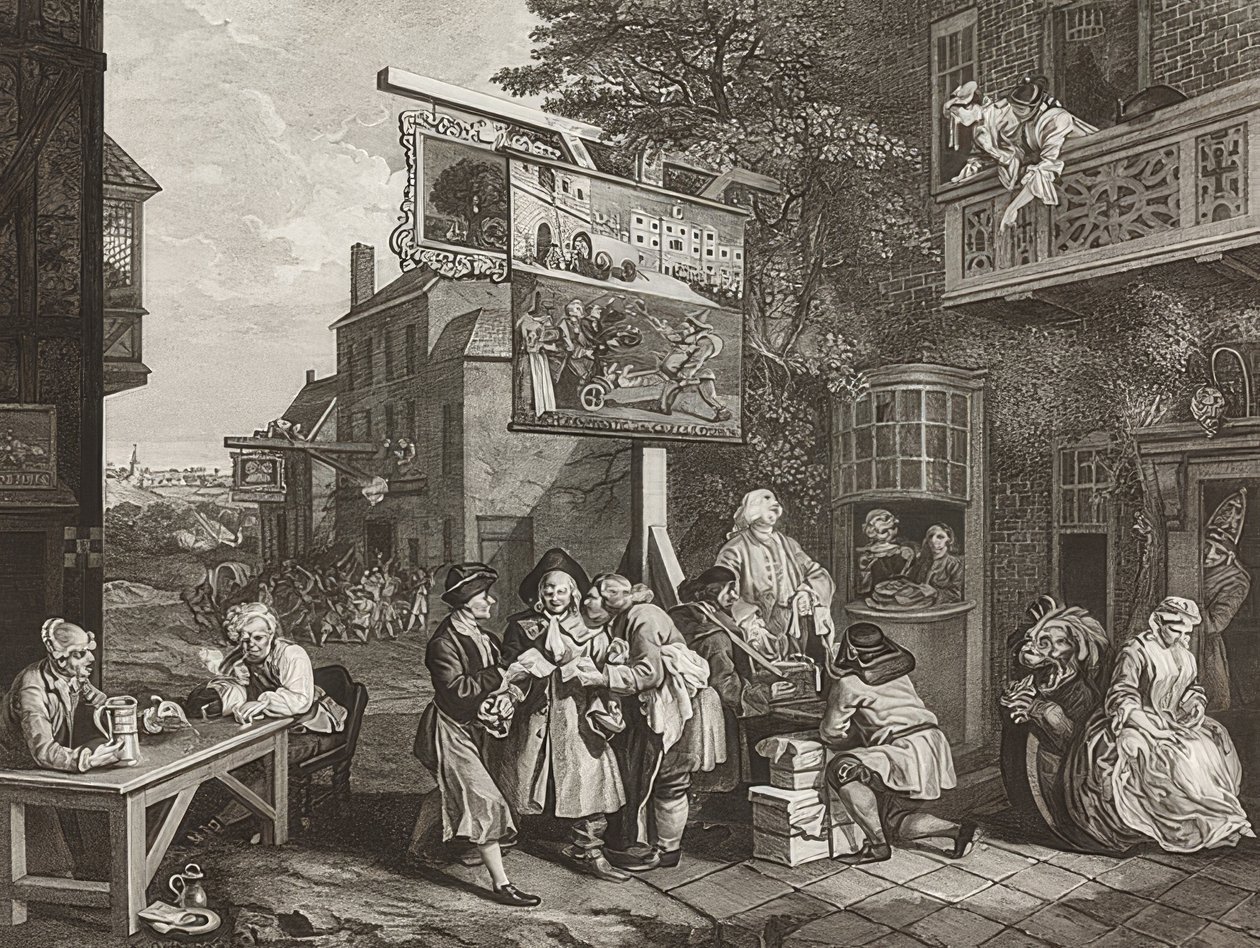 Bir Seçimin Dört Baskısı / Genel Seçimler. Sayfa 2: Oylar için Kanama. 1757 by William Hogarth