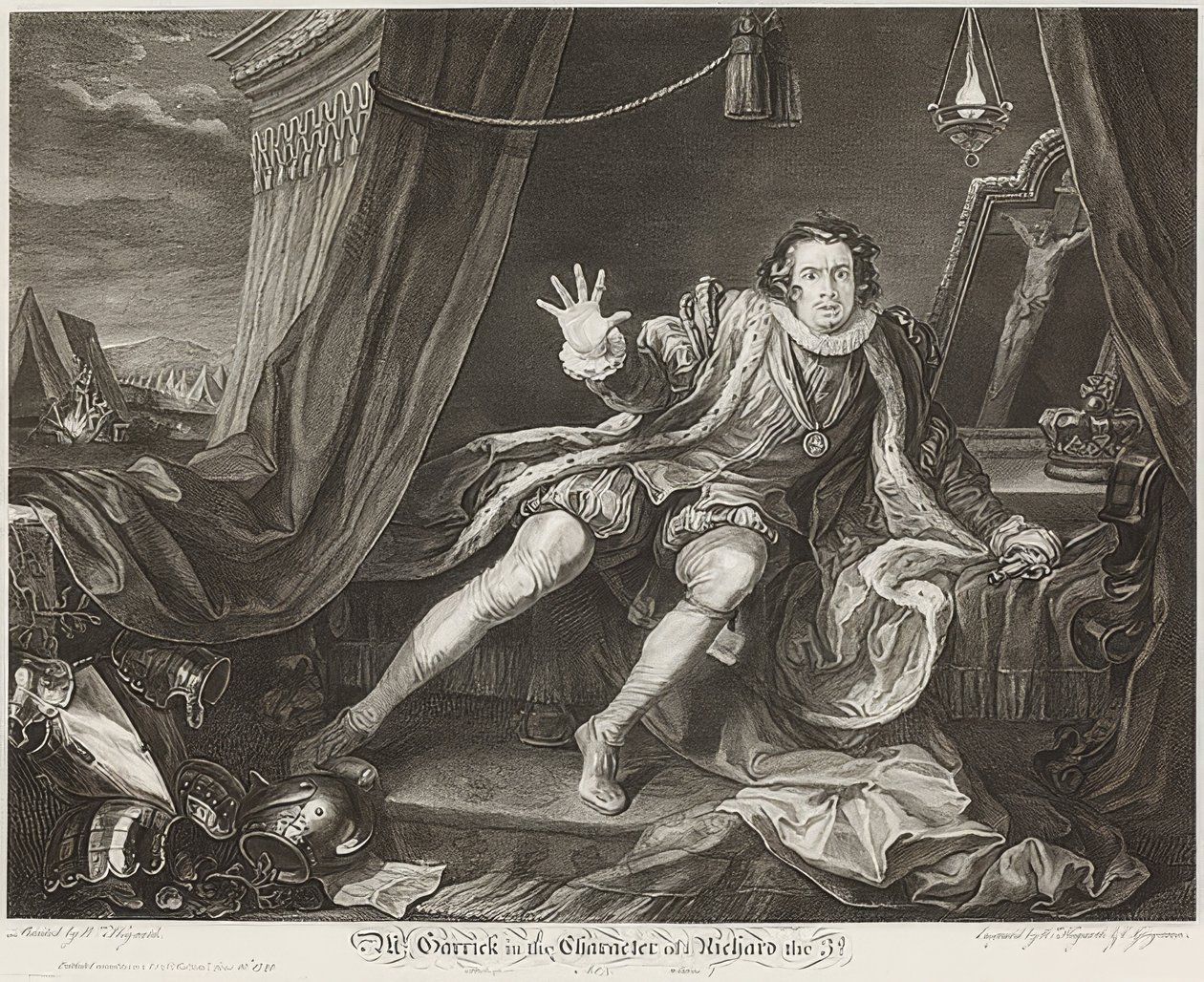 Richard III Karakterindeki Garrick / Garrick in der Rolle Richards III.. 1746 by William Hogarth