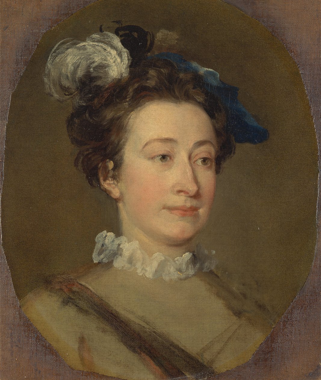Tüylü Şapkalı Kız, ca. 1740. by William Hogarth