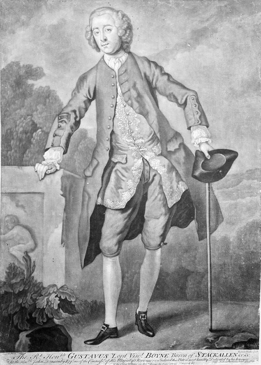 Gustavus Hamilton, Andrew Miller tarafından kazınmış by William Hogarth