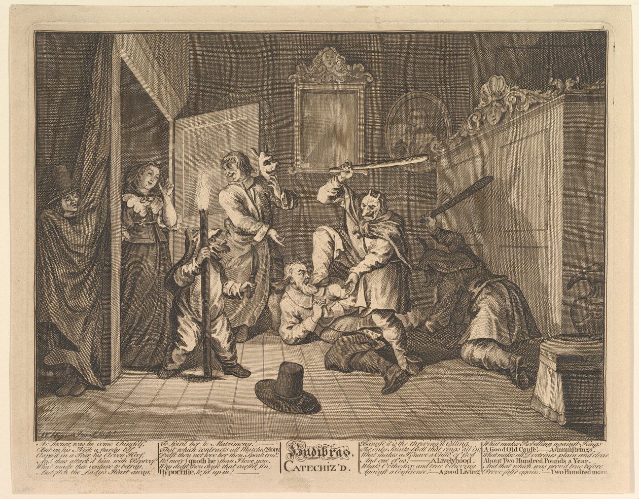 Hudibras, Samuel Butlers için On İki Büyük Çizimi Öğrendi Hudibras, Levha 9, 1725-68. by William Hogarth