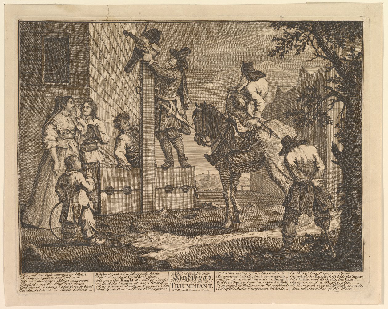 Hudibras Muzaffer Samuel Butlers için On İki Büyük Resim Hudibras, Levha 4, 1725-68. by William Hogarth