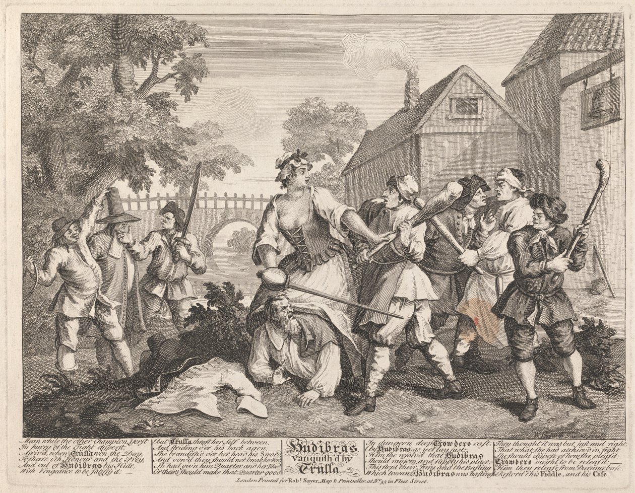 Hudibras, Trulla tarafından mağlup edildi by William Hogarth