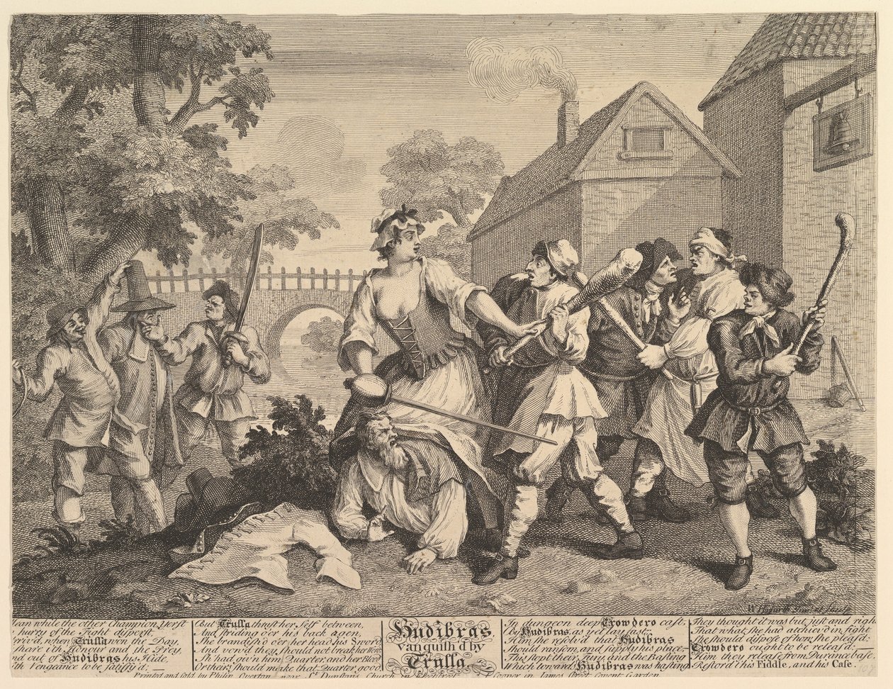 Hudibras, Trulla Tarafından Yenildi Samuel Butlers için On İki Büyük Resim ..., Şubat 1725-26. by William Hogarth