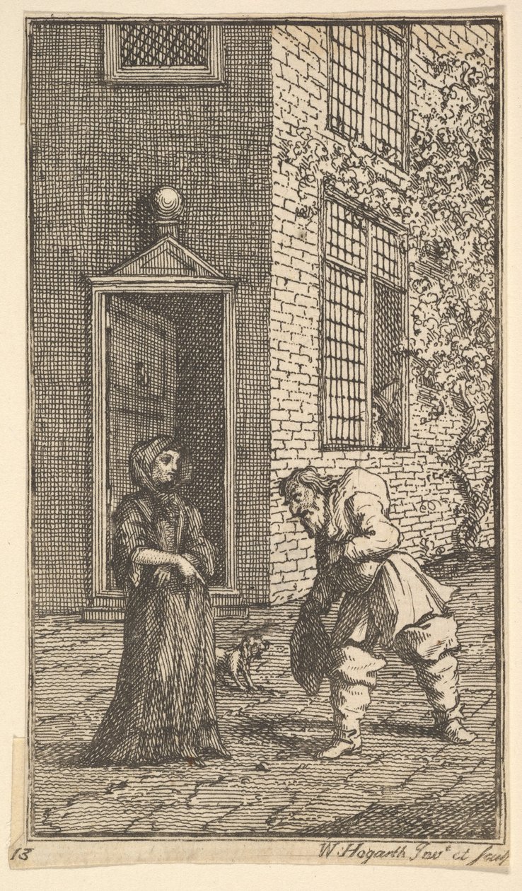 Hudibras Dul Kadını Seviyor Samuel Butlers için On Yedi Küçük Resim Hudibras..., 1721-26. by William Hogarth