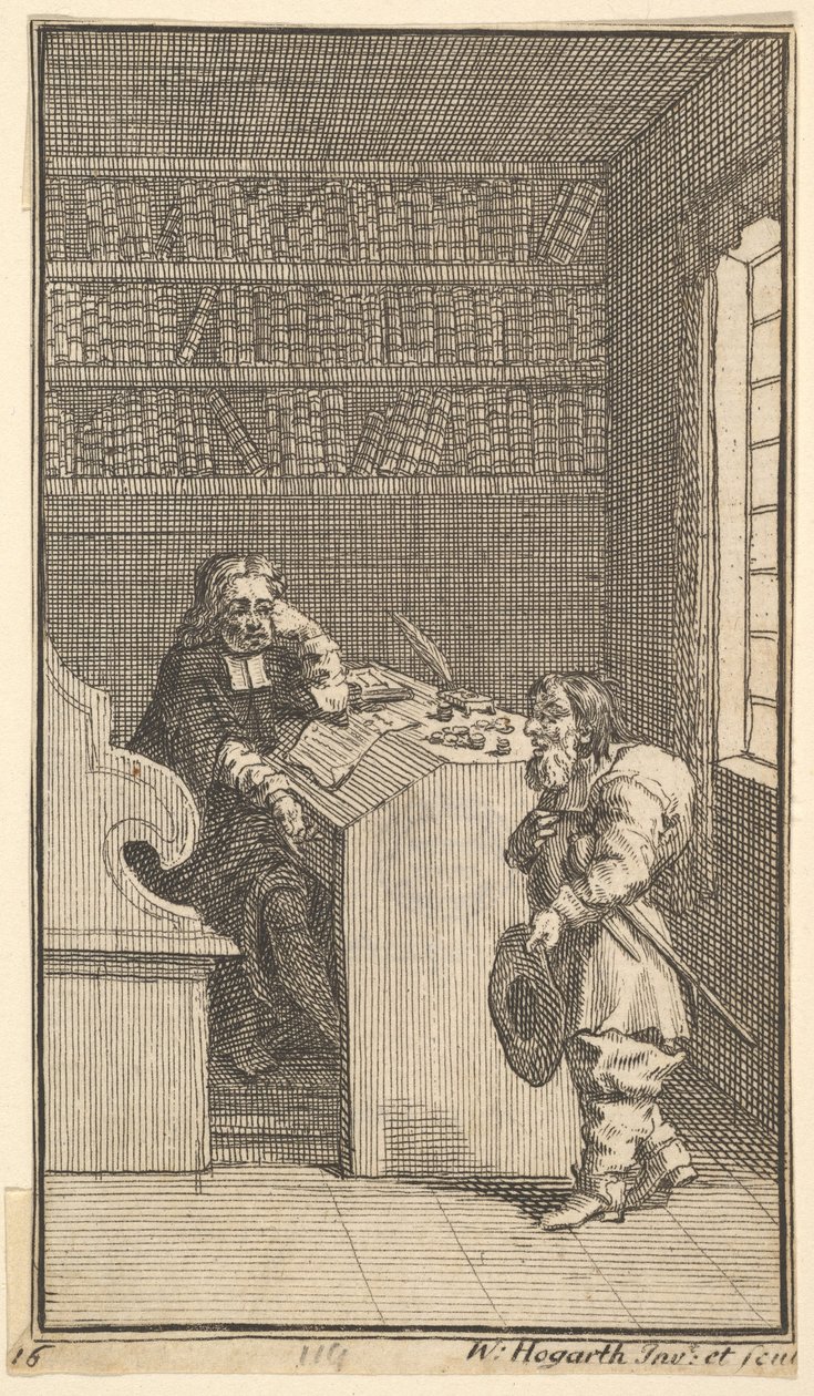 Hudibras ve Avukat Samuel Butlers için On Yedi Küçük Resim Hudibras, no..., 1721-26. by William Hogarth