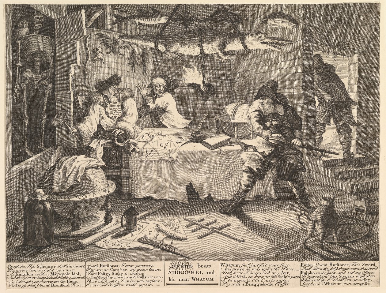 Hudibras, 1725-26 Şubat tarihlerinde Sidrophel ve adamı Whacum Twelve Large Illustrations