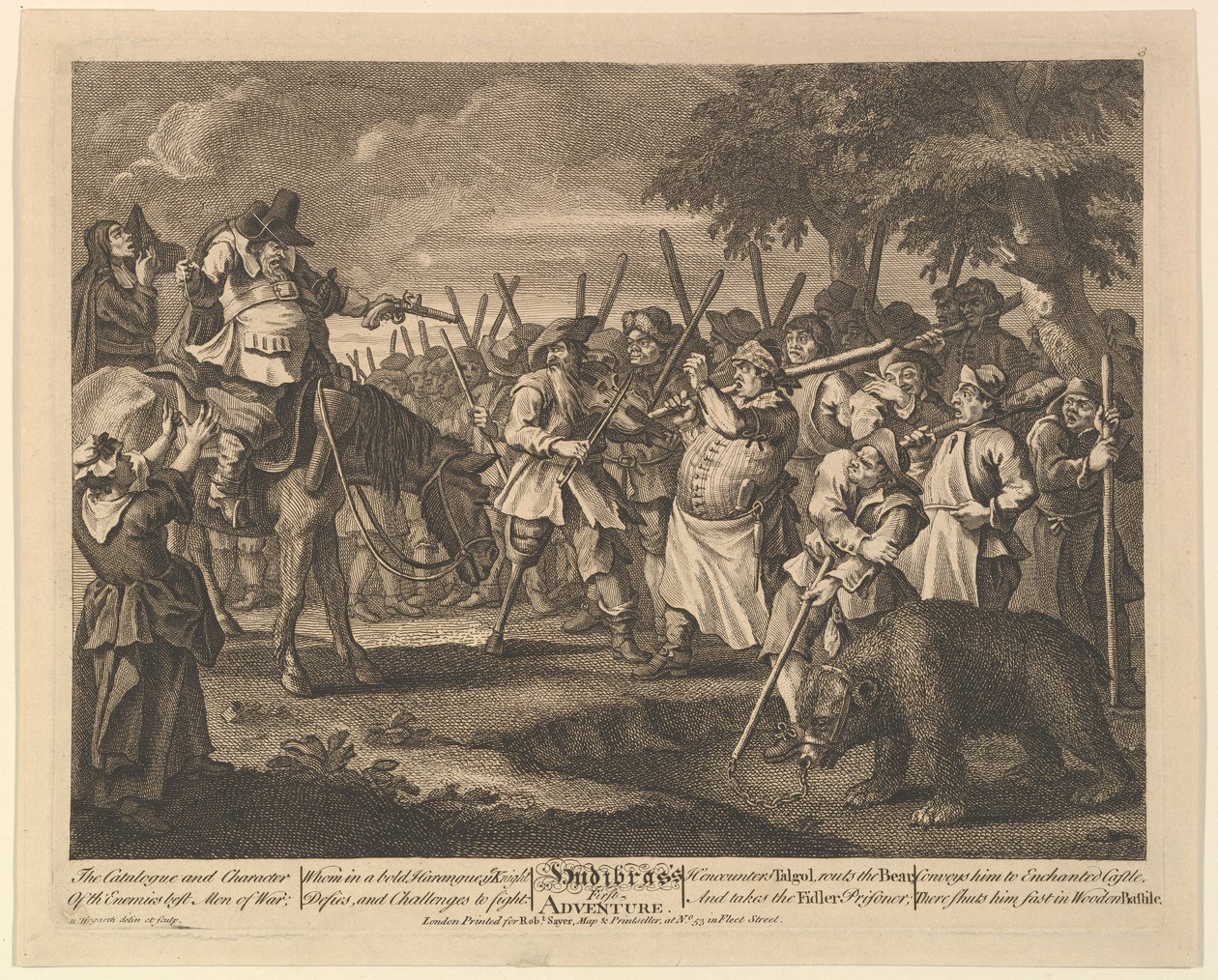 Hudibrass First Adventure Samuel Butlers için On İki Büyük Resim Hudibras, Pl..., 1725-68. by William Hogarth