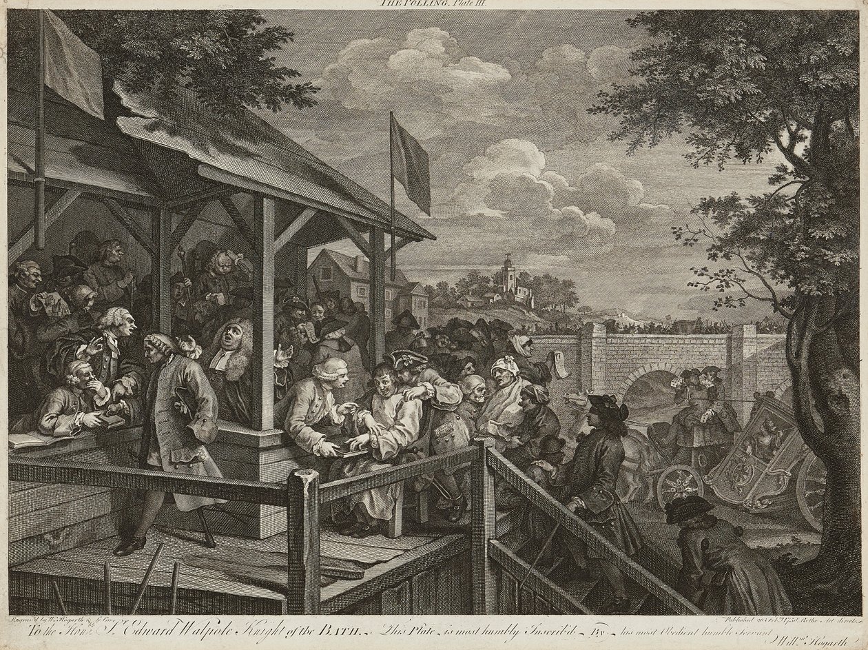 Seçim Mizahları (Dörtlü Set) (gravür) by William Hogarth