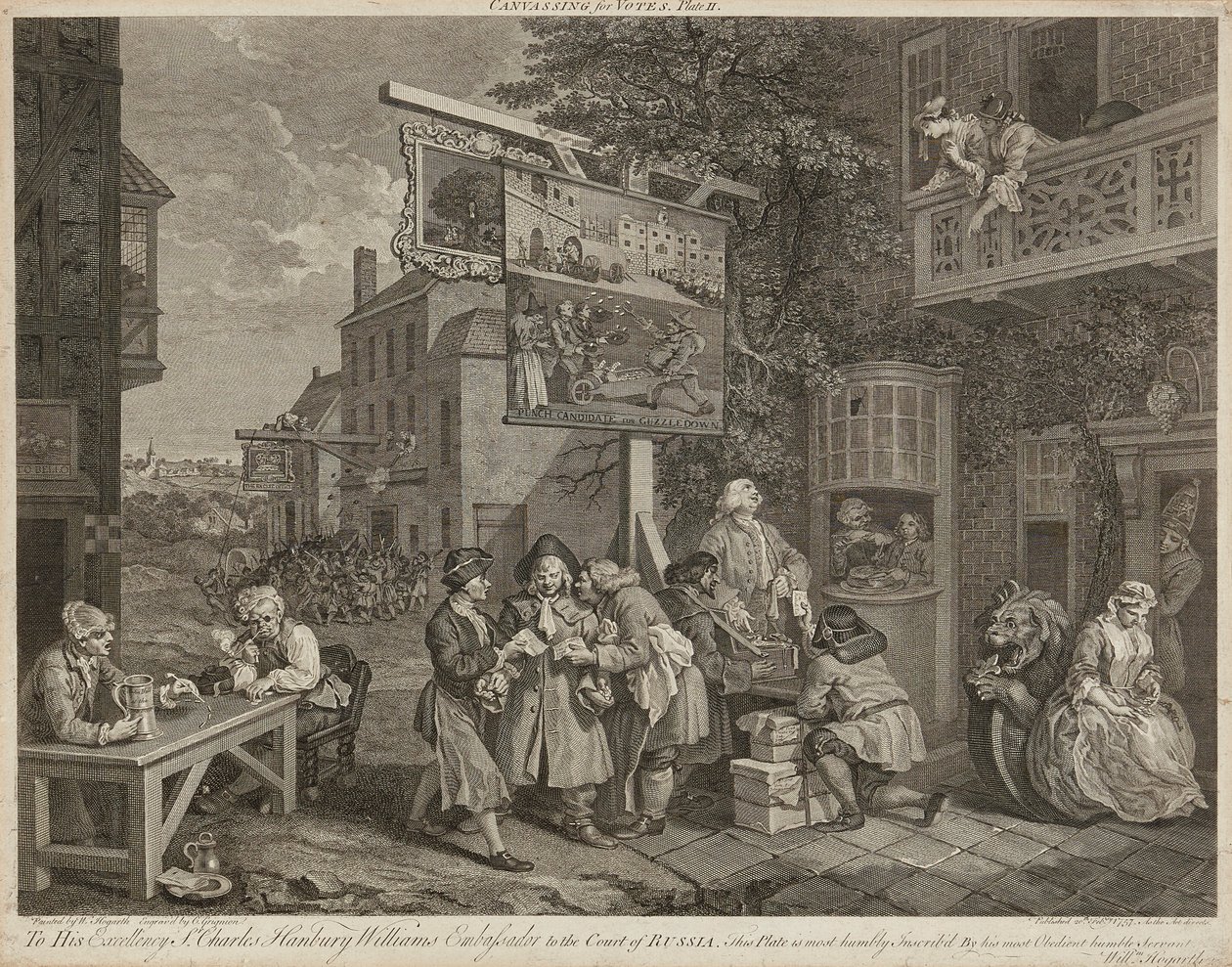 Seçim Mizahları (Dörtlü Set) (gravür) by William Hogarth