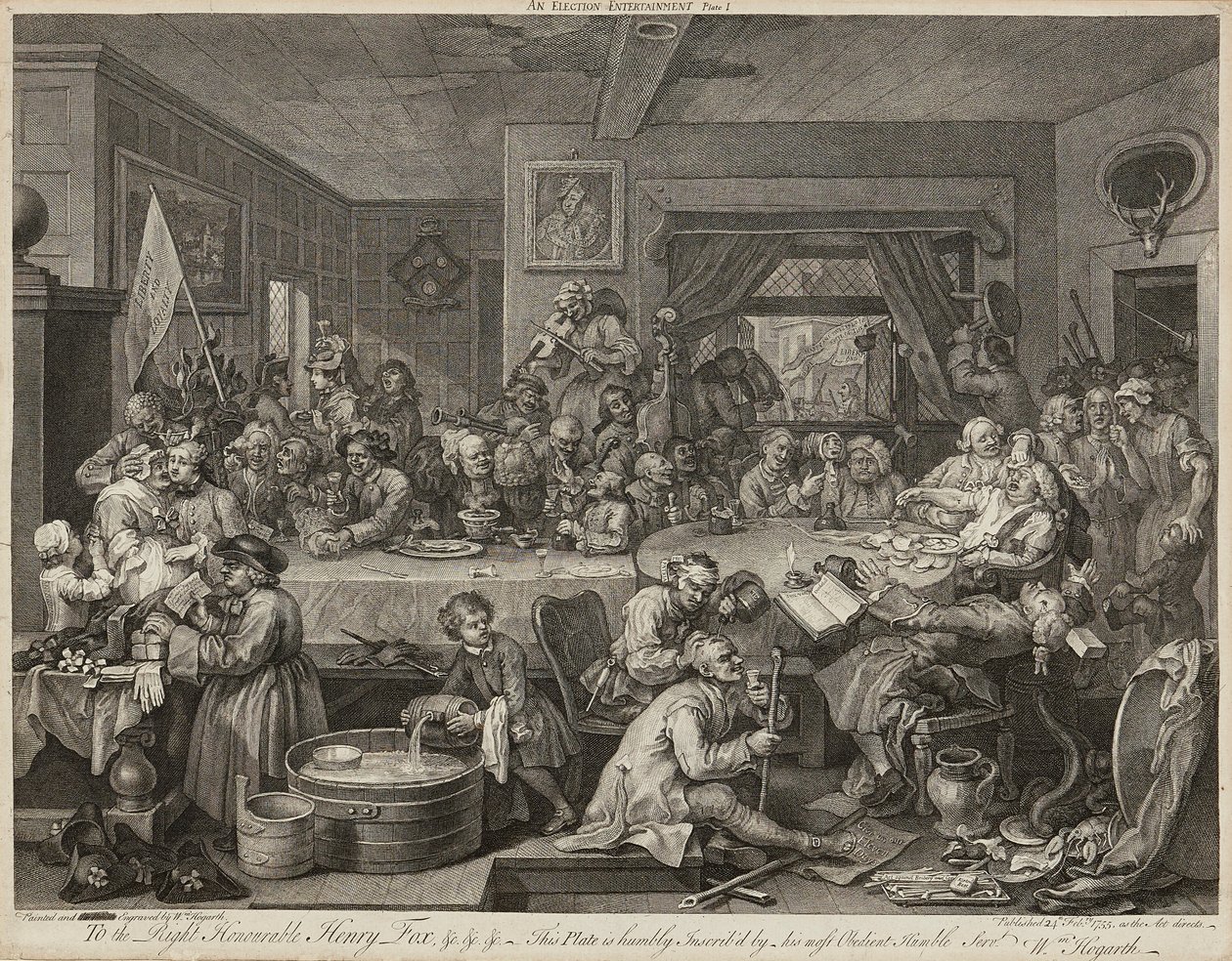 Seçim Mizahları (Dörtlü Set) (gravürler) by William Hogarth