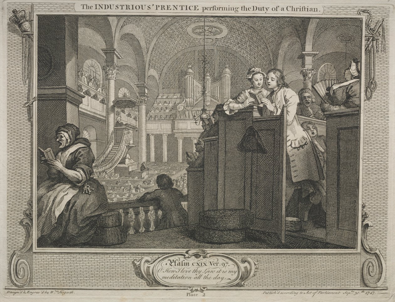 Sanayi ve Aylaklık: Bir Hıristiyanın Görevini Yapan Çalışkan Çırak, 1747. by William Hogarth