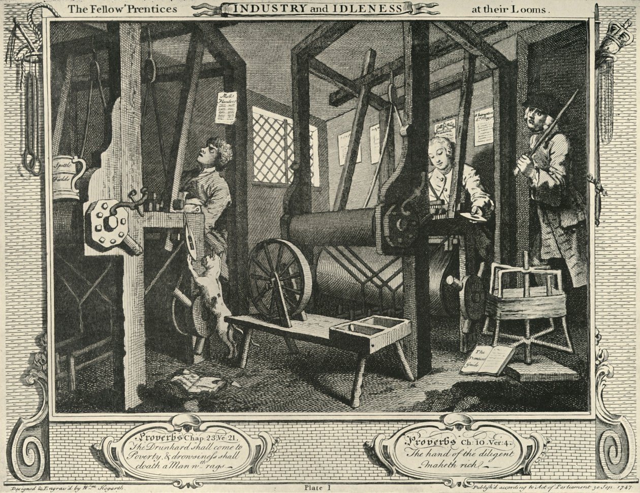 Bir Dokumacı Atölyesinin İçi, 1747, 1925. by William Hogarth