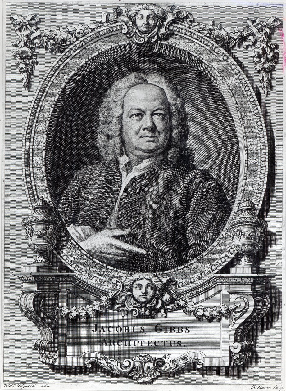 James Gibbs, Bernard Baron tarafından oyulmuş, 1747 by William Hogarth