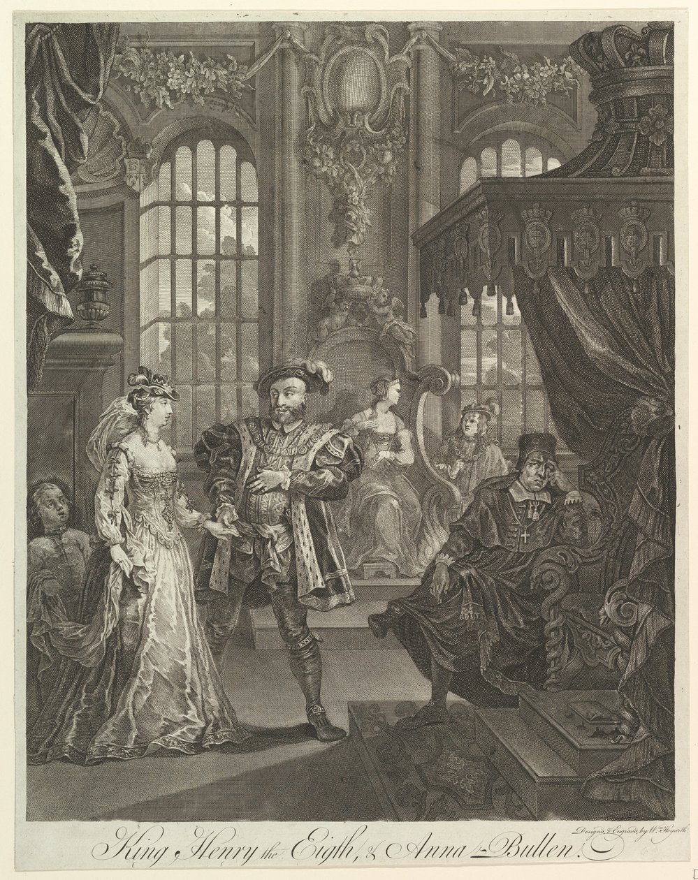 Kral Sekizinci Henry ve Anna Bullen, M.Ö. 1728. by William Hogarth