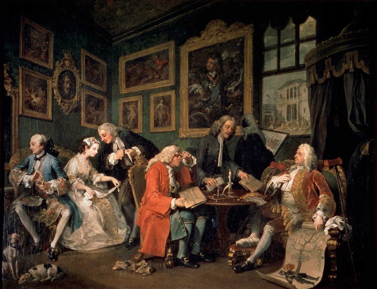Modda Evlilik: 1, Evlilik Sözleşmesi, 1743 by William Hogarth