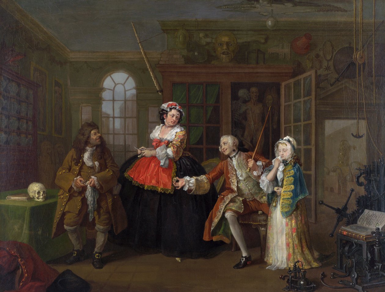 Modda Evlilik: III - The Inspection, c.1743 (tuval üzerine yağlı boya) by William Hogarth