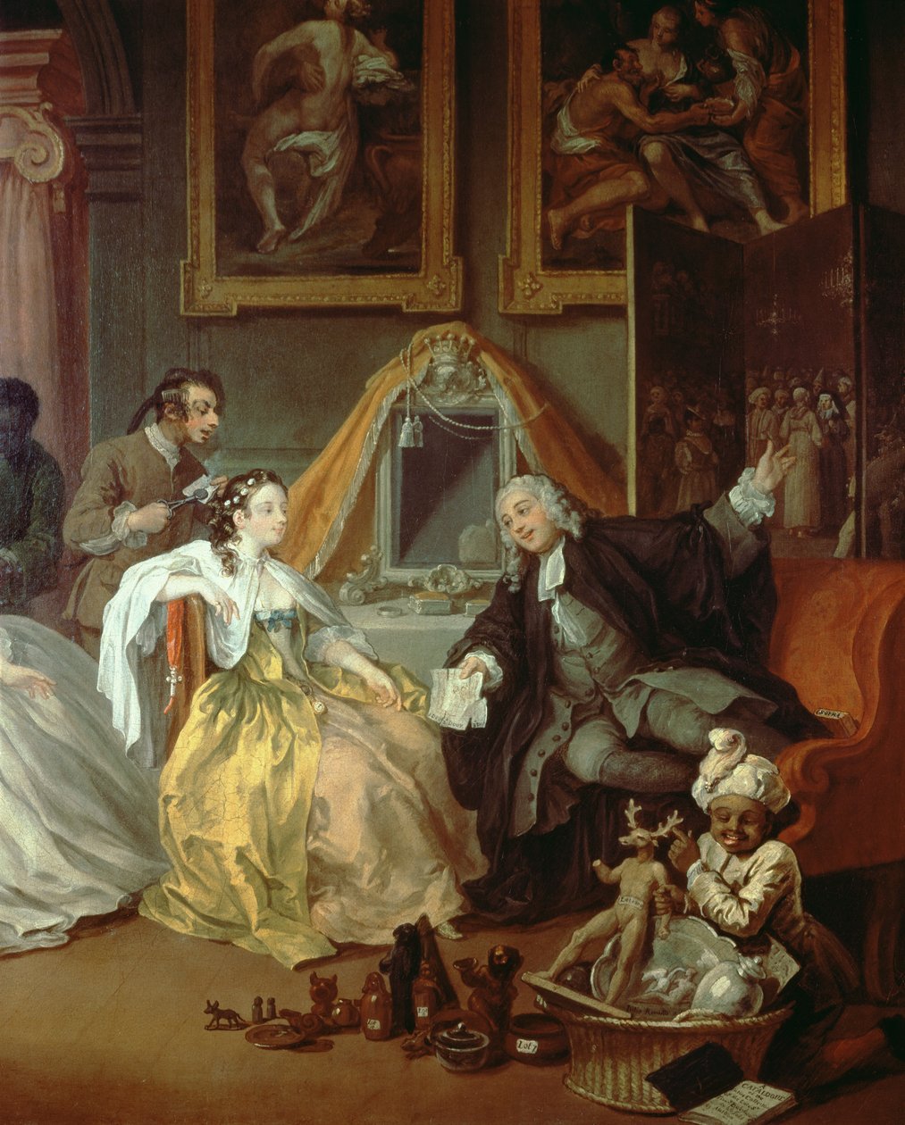 Modda Evlilik: IV - Tuvalet, c.1743, tuval üzerine yağlı boya, 182092 by William Hogarth