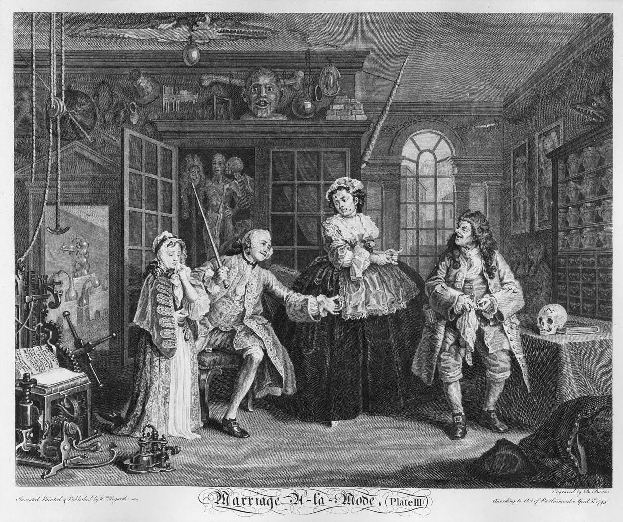 Modda Evlilik, Levha III, Teftiş, 1745 by William Hogarth