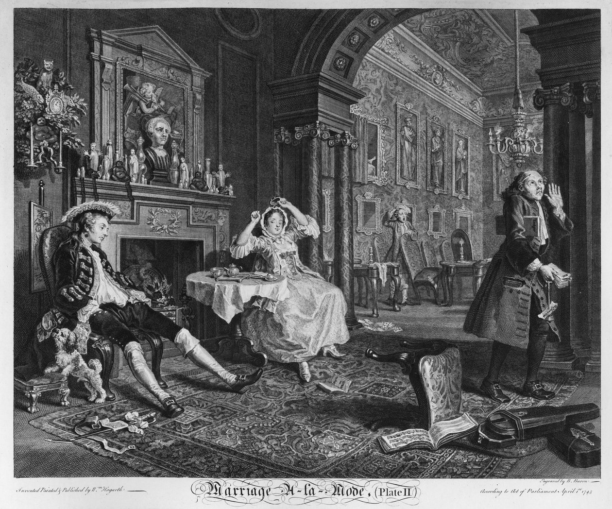 Evlilik a la Mode, Plaka II, Tete a Tete, 1745 by William Hogarth