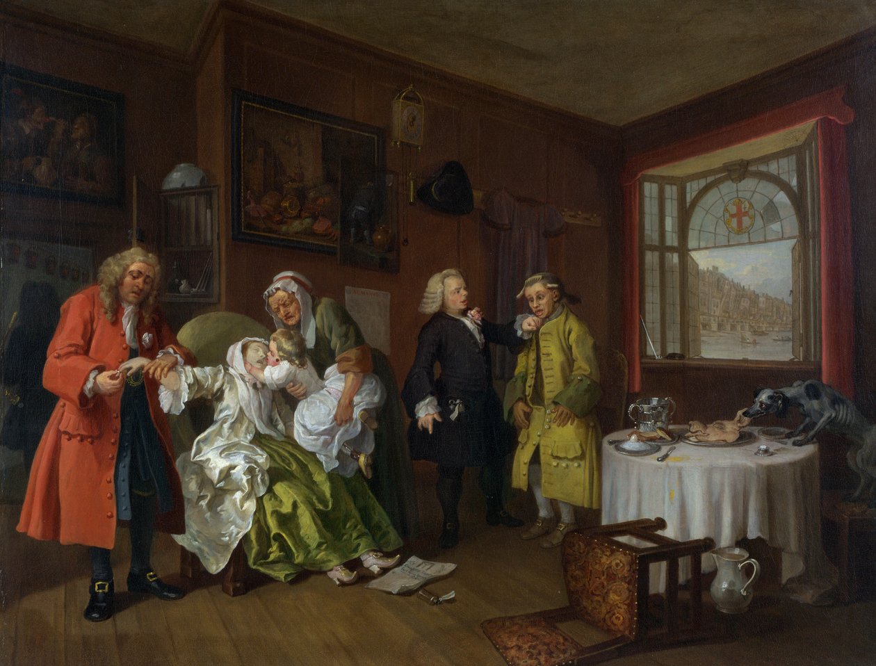 Modda Evlilik: VI, Hanımın Ölümü, c.1743 (tuval üzerine yağlı boya) by William Hogarth