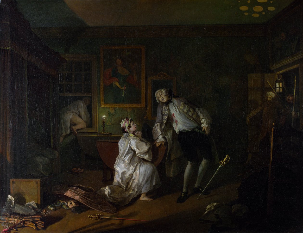Modda Evlilik: V, The Bagnio, c.1743 (tuval üzerine yağlı boya) by William Hogarth
