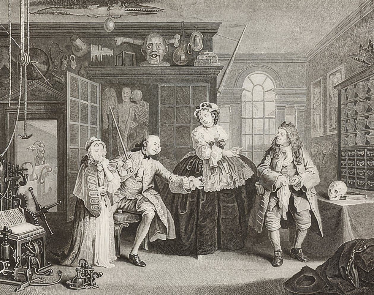 Modaya göre evlilik / modaya göre evlilik. Sayfa 3: Denetim / Sayım ve Vakit. 1745 by William Hogarth