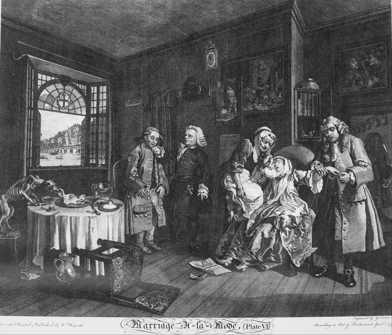 Modda Evlilik, Plaka 6, (Kontesin Ölümü) by William Hogarth