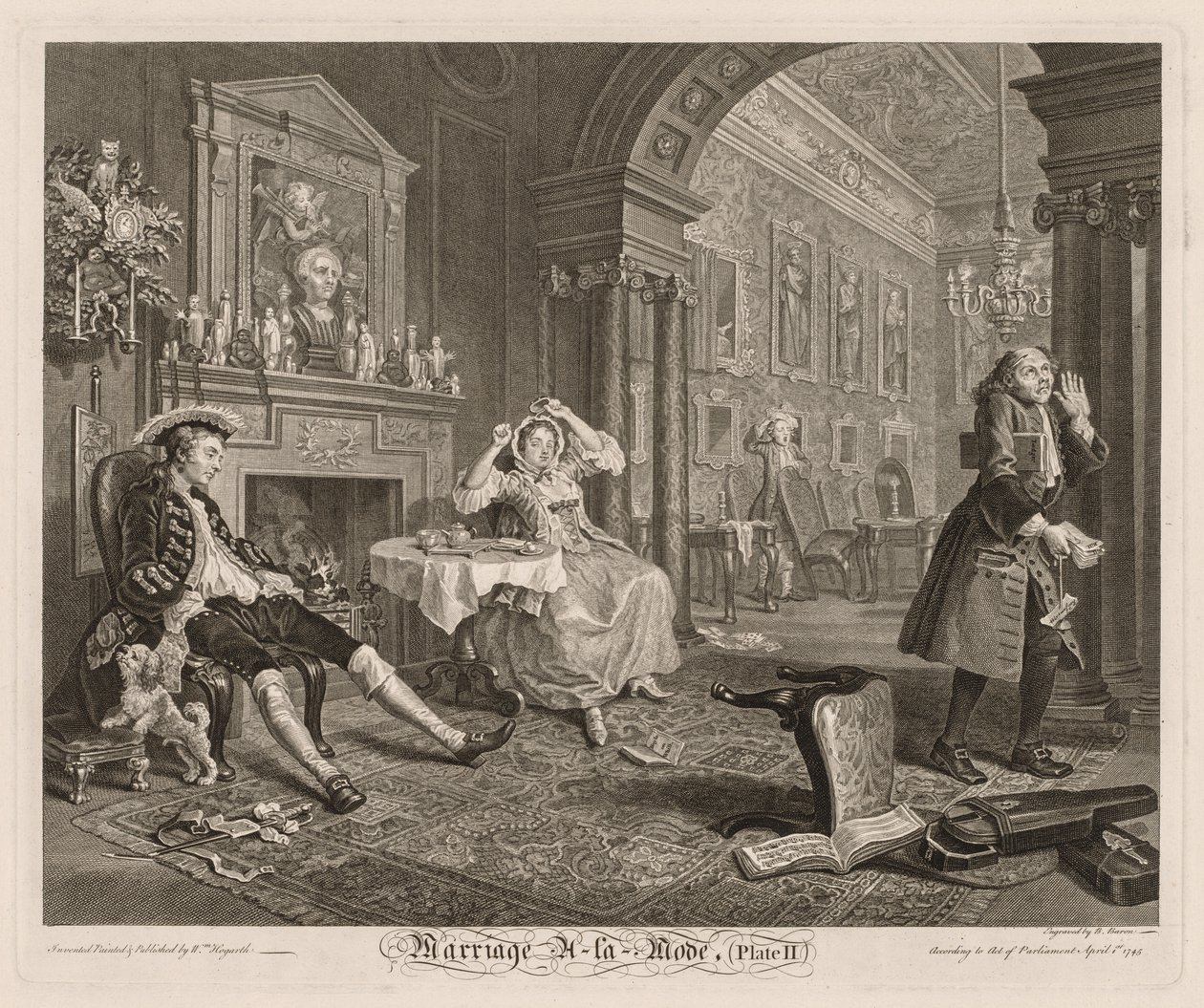 Modaya Uygun Evlilik: Levha II, 1745. by William Hogarth