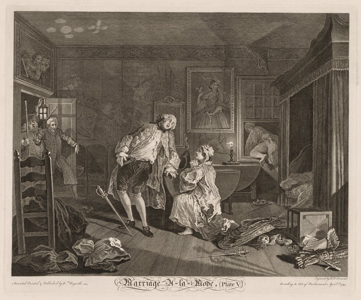 Modda Evlilik: Kontun Ölümü by William Hogarth