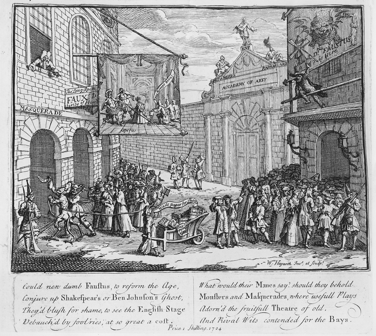 Masquerades and Operas, Burlington Gate, 1724  by William Hogarth