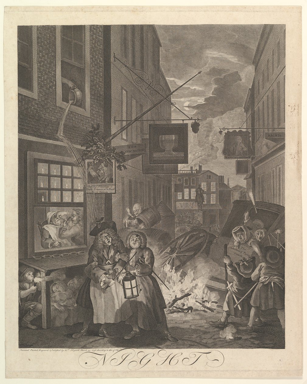 Gece Günün Dört Zamanı, 25 Mart 1738. by William Hogarth