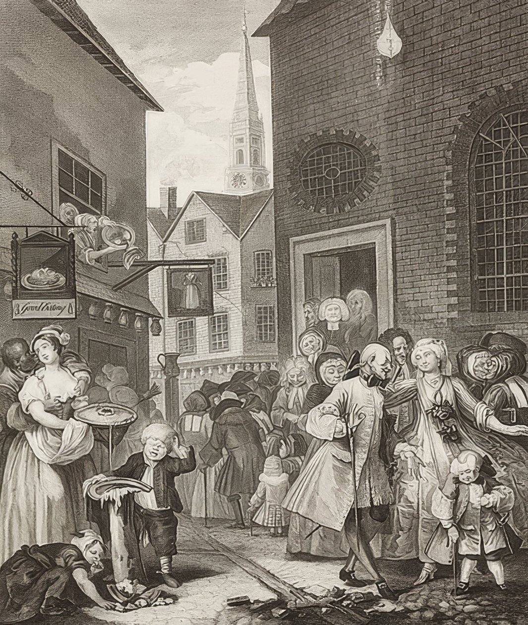 öğlen / öğlen. Gönderen: Günün Dört Saati / Günün dört saati. 1738 by William Hogarth