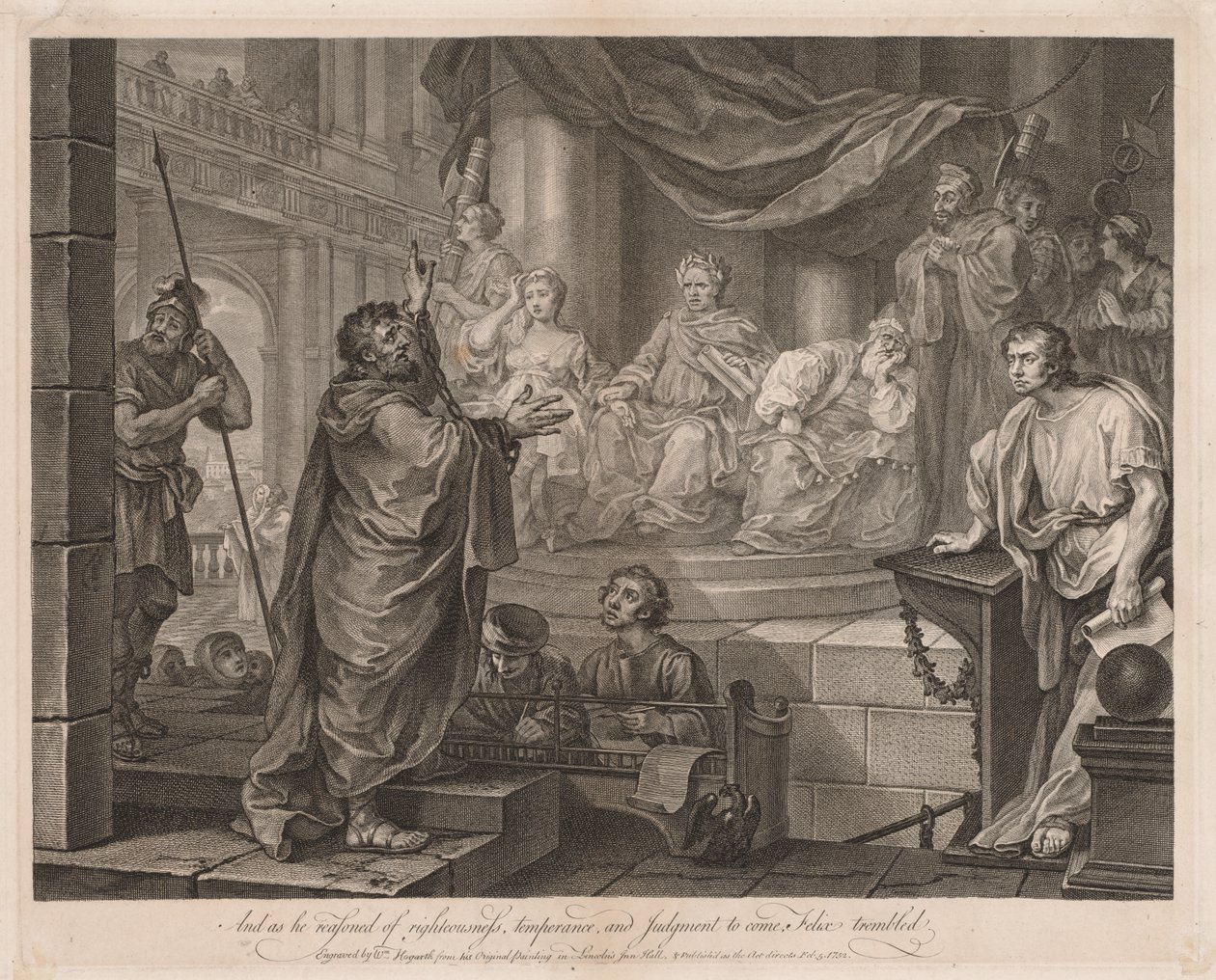 Paul, Félix'ten önce (Büyük Plaka) by William Hogarth