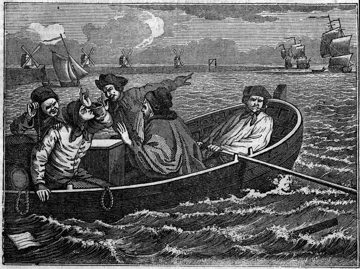 İngiliz illüstratör William Hogarth (1697-1764) tarafından iki çırağın kariyerini anlatan “Endüstri ve Aylaklık”, “Zele ve Tembellik” başlıklı 12 gravürden alınan bir levha: Thomas Idle, tembel, her şeyi avlayan atölyeler sınır dışı edildi by William Hogarth